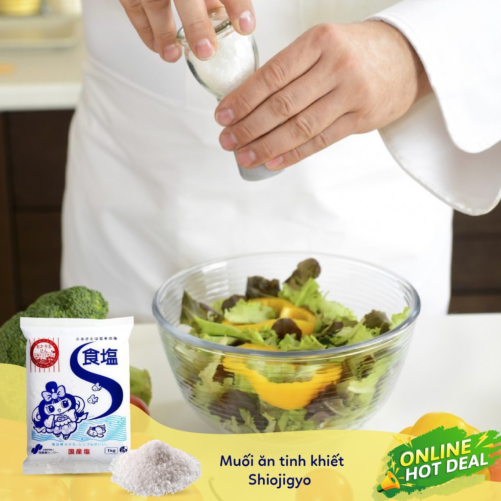 Muối Ăn Tinh Khiết SHIOJIGYO JAPAN An Toàn Cho Trẻ Nhỏ - gói 1kg