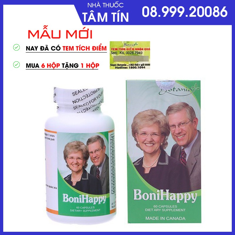 ✅[CHÍNH HÃNG] BoniHappy- Hỗ Trợ Điều Trị Mất Ngủ( Mua 6 tặng 1 bằng thẻ tích điểm của BoniHappy)