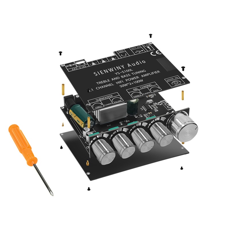 Bảng Mạch Khuếch Đại Tín Hiệu Bluetooth 50W x 2 + 100W 5-26V BT AUX USB Đầu Vào 2 1 Kênh