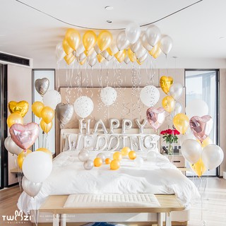 Cưới_Set bóng phòng tân hôn tông màu vàng