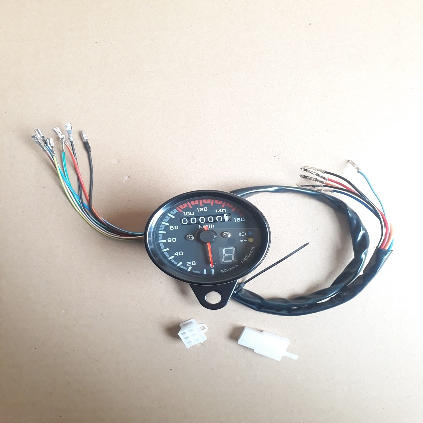 Đồng hồ báo số chuyên độ xe máy classic phù hợp độ Cafe Racer Tracker