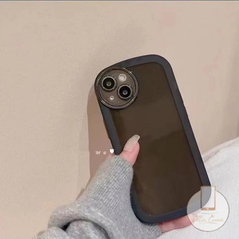 Ốp Điện Thoại Hình Oval Màu Trơn Bảo Vệ Camera Cho IPhone 6 6s 7 8 Plus 11 XR XS Max X SE 2020 11Pro Max 12 Pro Max 13 Pro Max