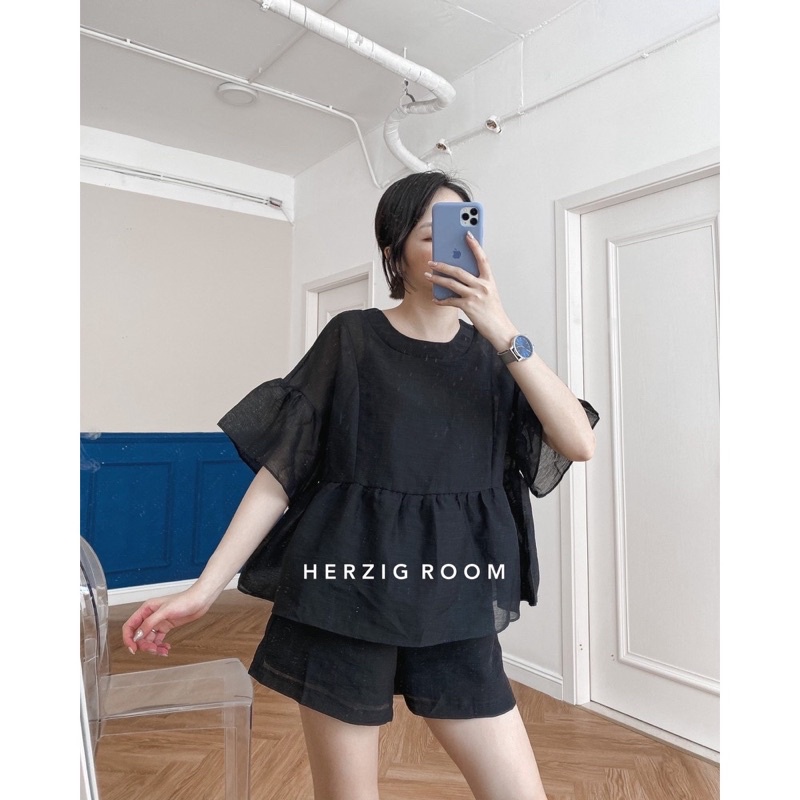 Set babydoll tay bồng Herzig❤️