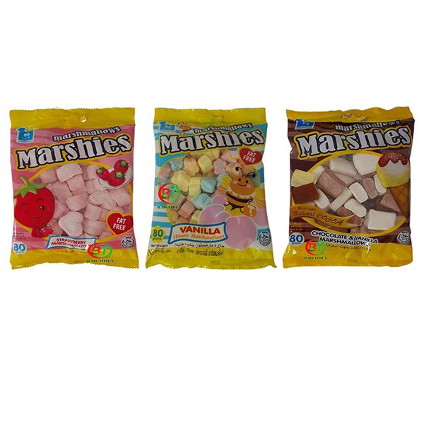 (3 vị) Kẹo xốp bông gòn Marshmallows Marshies gói 80g