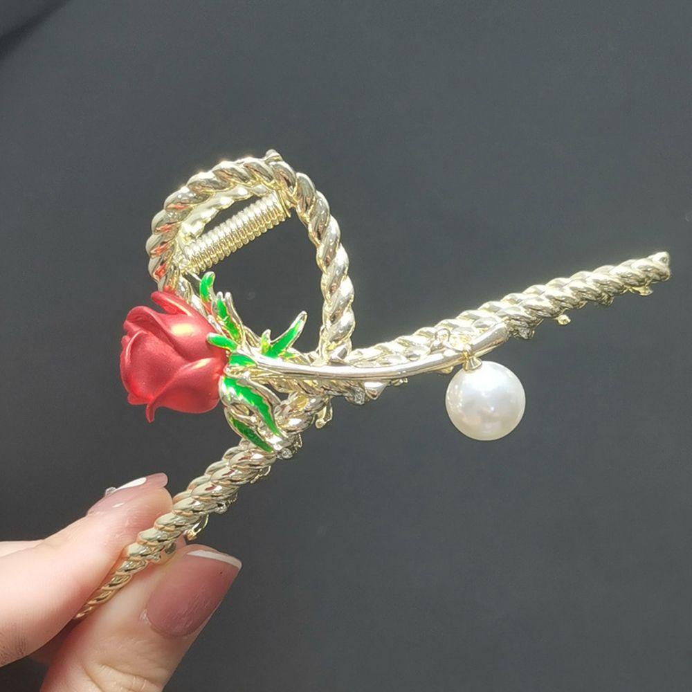 Kẹp Tóc Kim Loại Hình Hoa Hồng Phong Cách Retro Cho Nữ