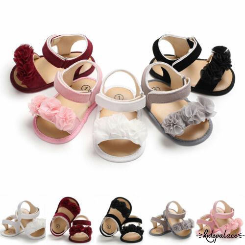 Giày sandal đế mềm chống trượt đính nơ cho bé gái