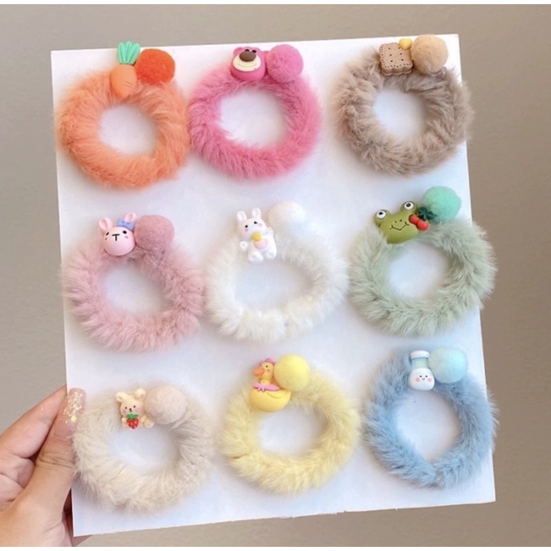 Thun Cột Tóc [KÈM CHARM] Bằng Lông Siêu Cute