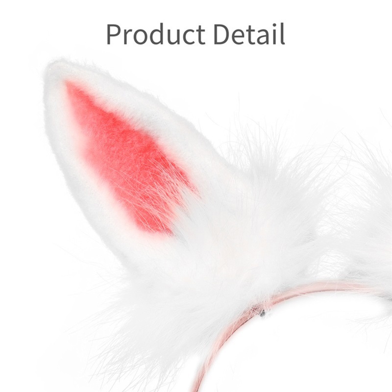 Băng Đô Cài Tóc Hình Tai Thỏ Bằng Lông Nhung Dễ Thương Xinh Xắn