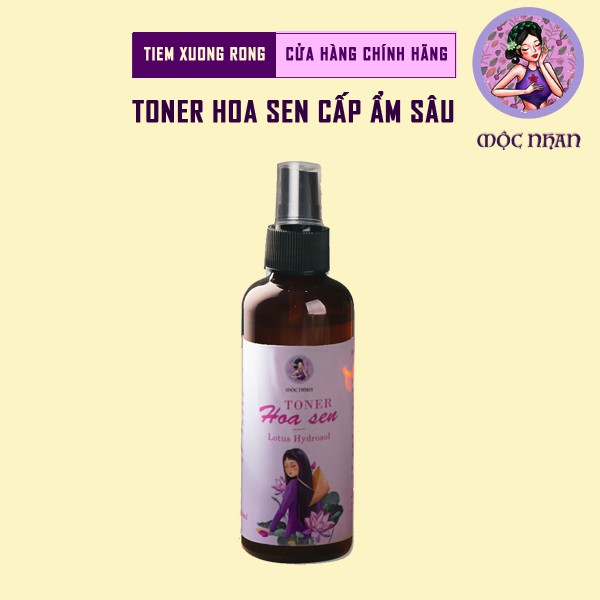 Toner dưỡng ẩm, cấp nước, sạch sáng da từ hoa sen, nước cân bằng da cho mọi loại da chính hiệu MỘC NHAN 100ml - handmade