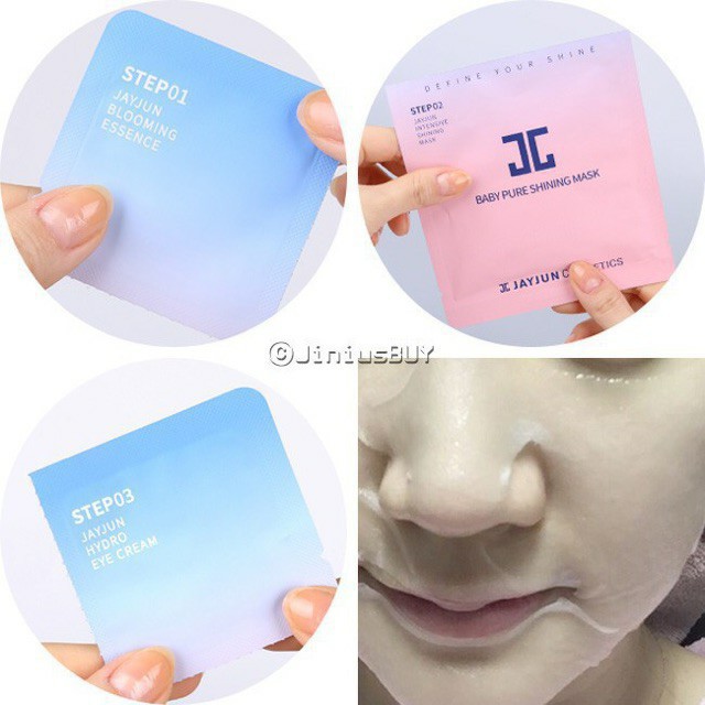 Mặt nạ 3 bước dưỡng ẩm da Jayjun baby pure shining mask