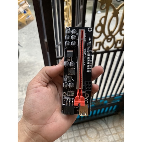Dây Riser Máy Đào V011 Pro 10 tụ Có Led New