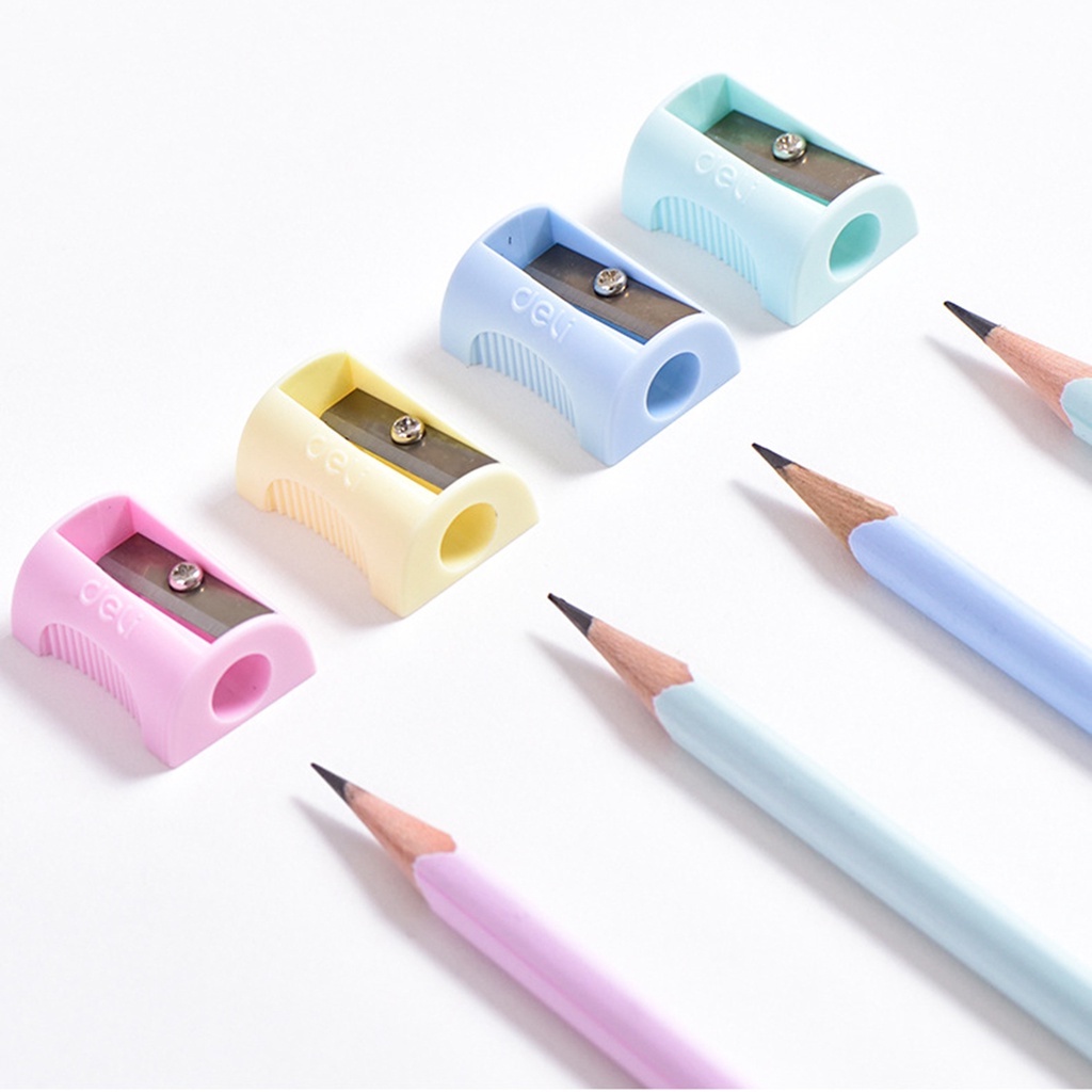 Gọt bút chì mini Deli - Hồng, Cam, Xanh dương, Xanh lá - 4 cái màu ngẫu nhiên