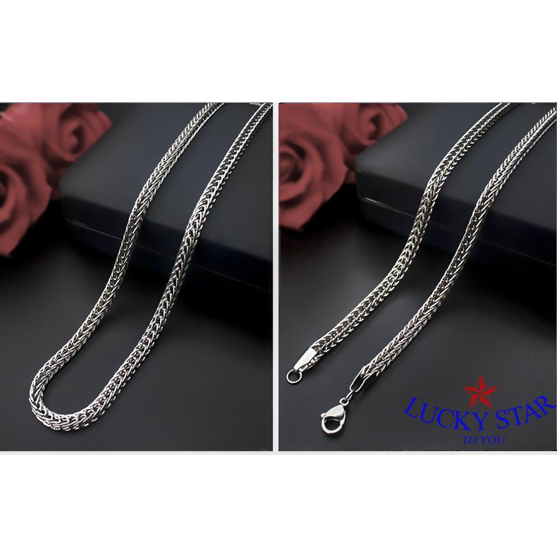 Dây chuyền nam mắc xích khối vuông thời trang 3mm x 55cm