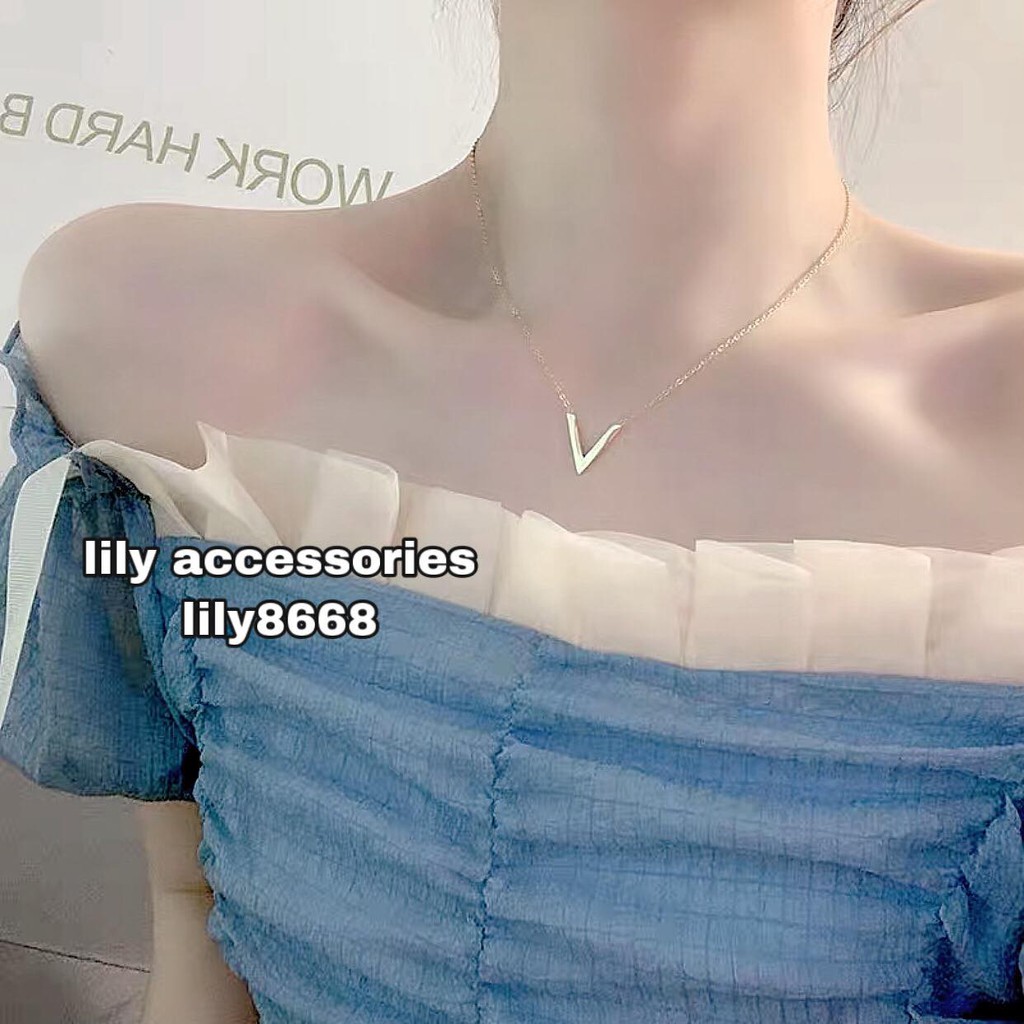 Chain Necklace dây chuyền vòng cổ titan chữ V không gỉ không đen siêu bền cho nam và nữ unisex BTS