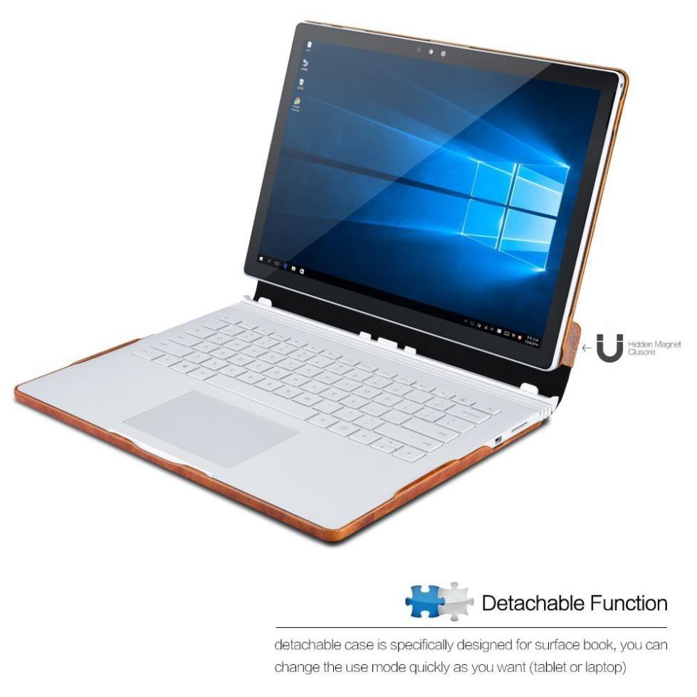 Bao da thật hàng hiệu iCarer cho SurfaceBook 1 &amp; 2 13.5inch - Hàng chính hãng 100%