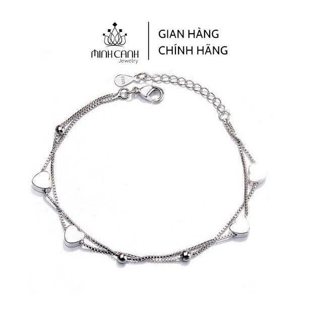 Lắc Tay Bạc Minh Canh Jewelry - Trái Tim Dây Đôi