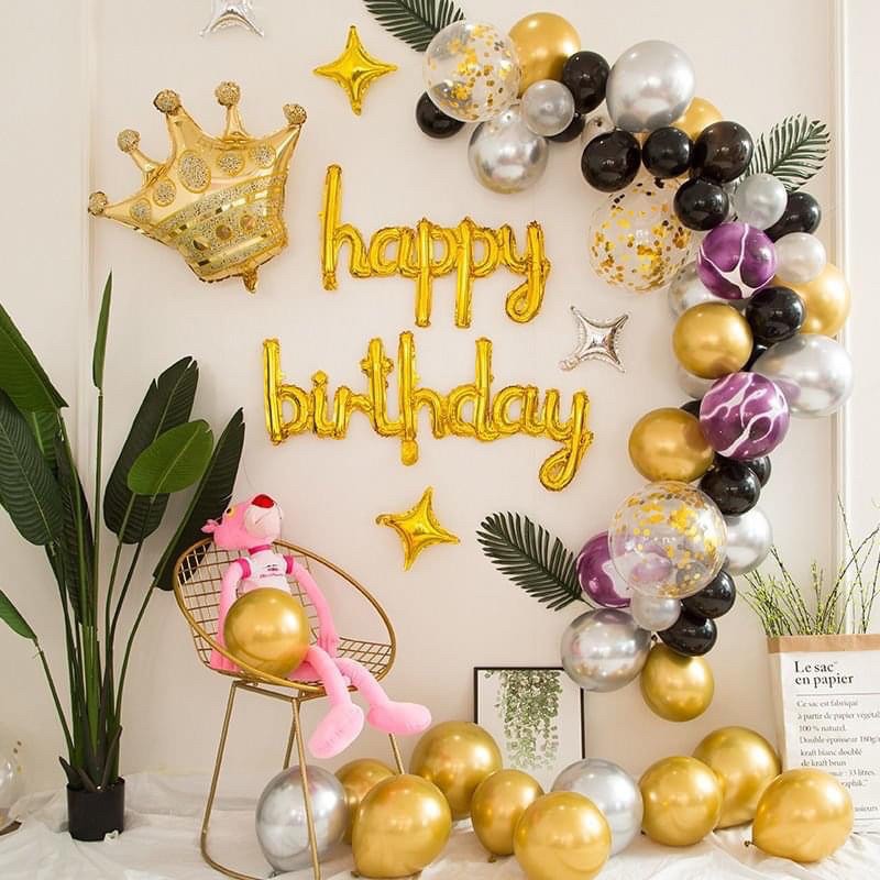 Bóng Chữ Happy birthday Liền Cách Điệu