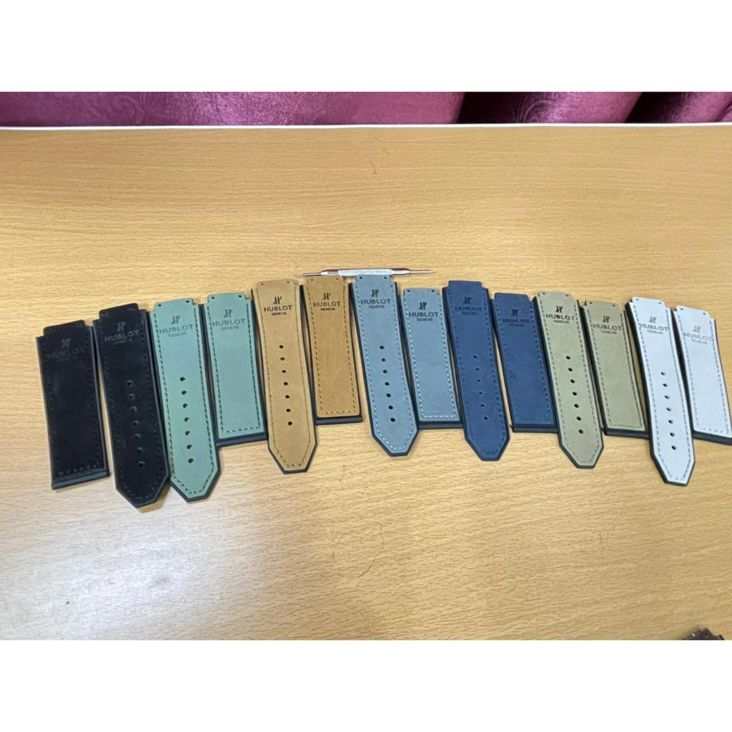 Dây đồng hồ Hublot Nam case 42,case 38 ,lót da lộn,loại đẹp,tặng tool thay dây