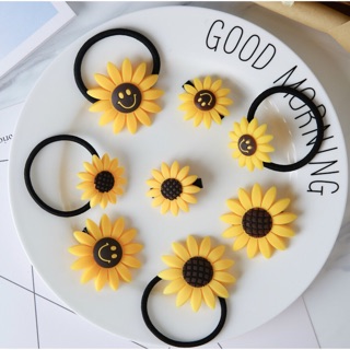Kẹp tóc , cột tóc cặp hoa hướng dương.