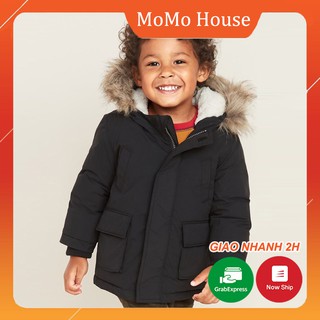 [THANH LÝ] Áo Khoác Phao Mũ Lót Nỉ Màu Đen Size 2Y: 11-13kg