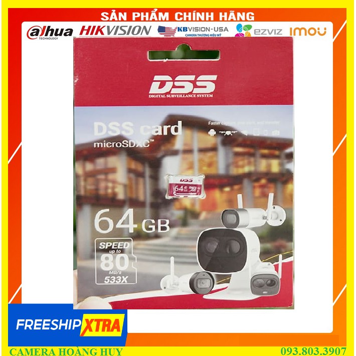 Thẻ nhớ 64GB DSS Class 10 Micro SD- Chính hãng bảo hành 5 năm -  Thẻ Nhớ MicroSD 64Gb DSS Class 10 Up To 80Mb/s