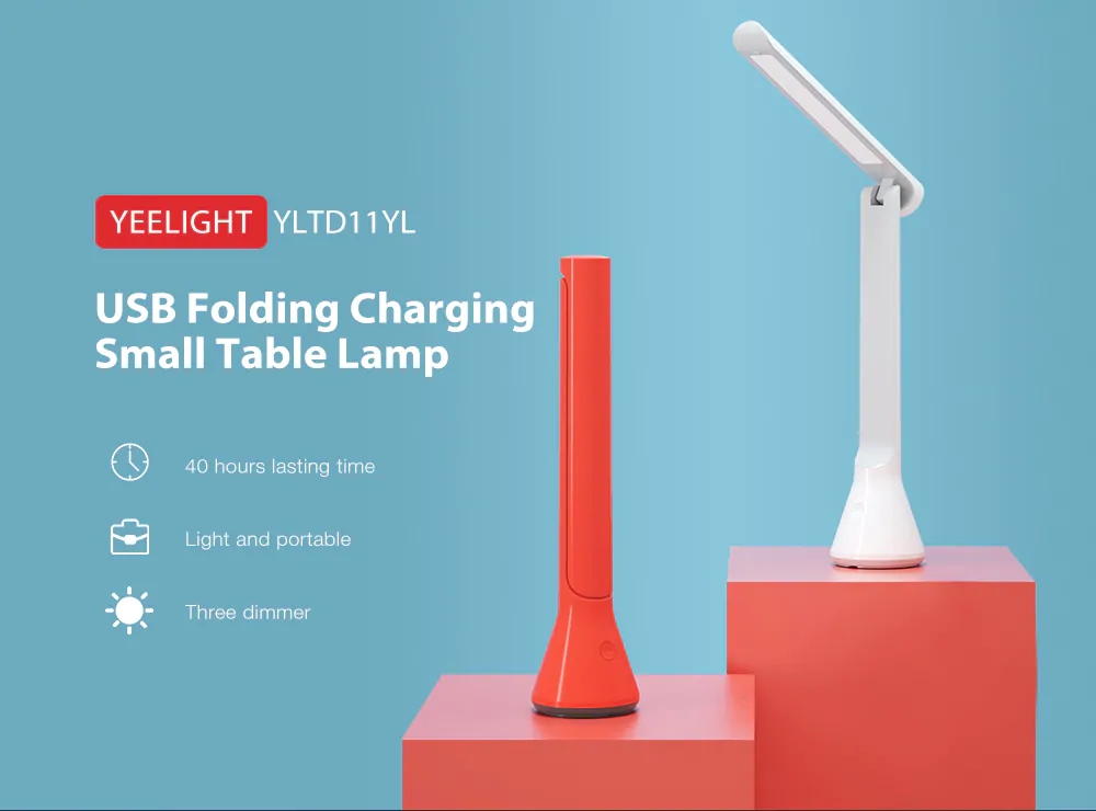 Youpin Yeelight Folding USB Rechargeable LED Table Desk Lamp Dimmable