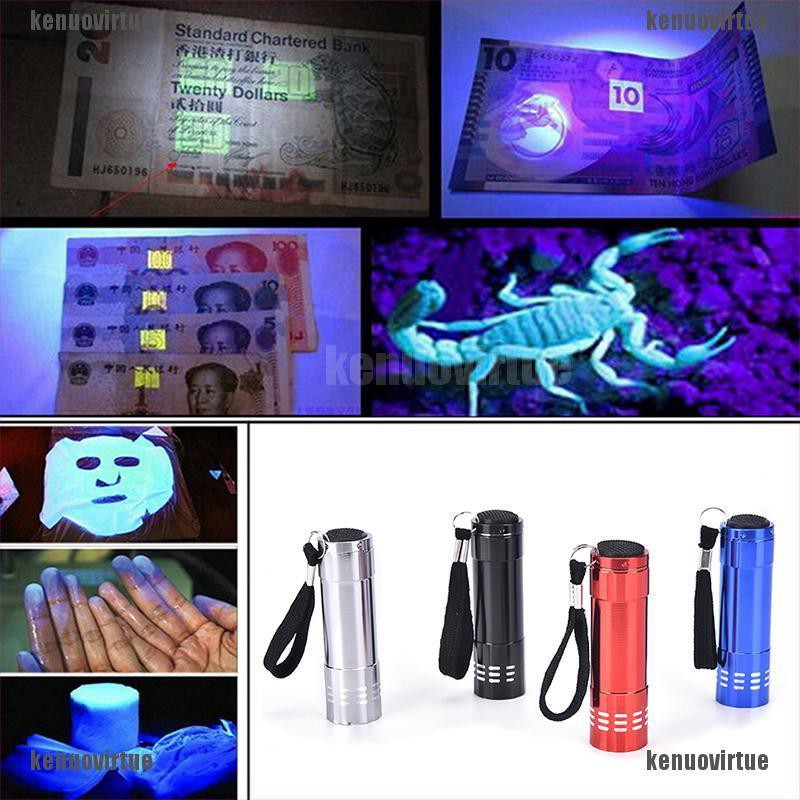 Đèn pin Led tia UV 9 bóng cầm tay tiện dụng