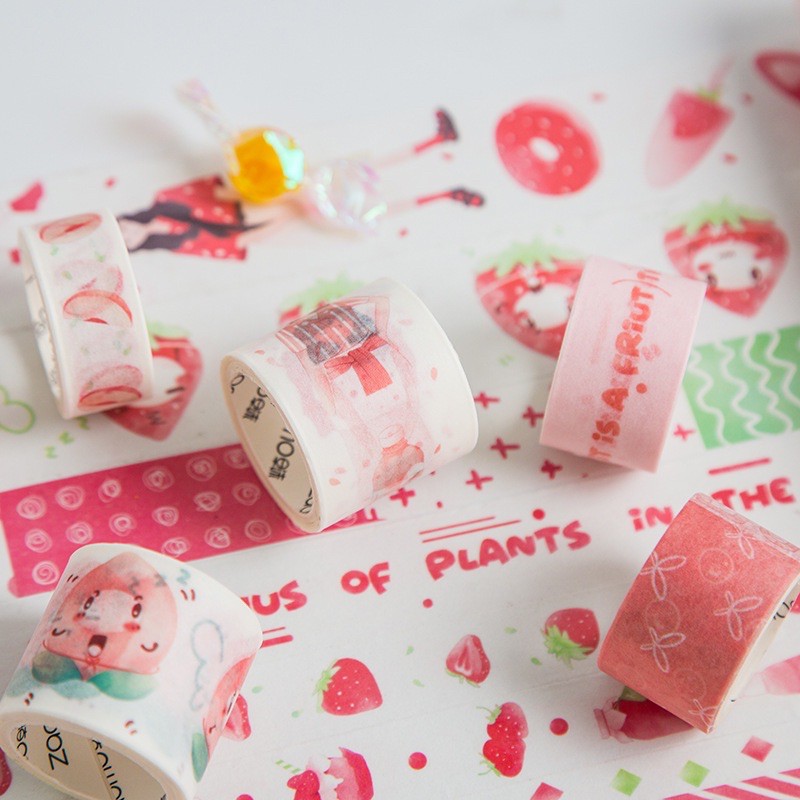 Hộp 10 cuộn washi tape cô gái nhiều tông màu DIY