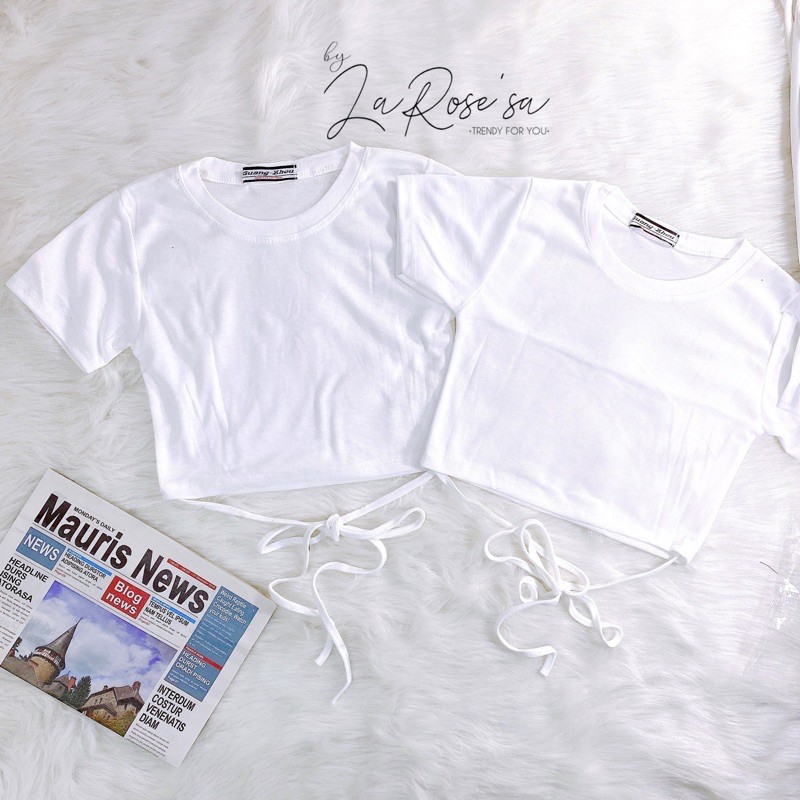 ✨ Áo Croptop Quấn Dây Eo Chất Bozip