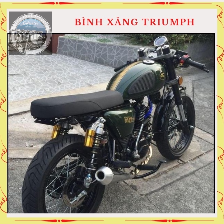 Bình xăng Trium, thùng xăng lớn độ xe Classic cafe racer , 67.. dung tích hơn 9 lít, bả sẵn matit, chỉ việc sơn