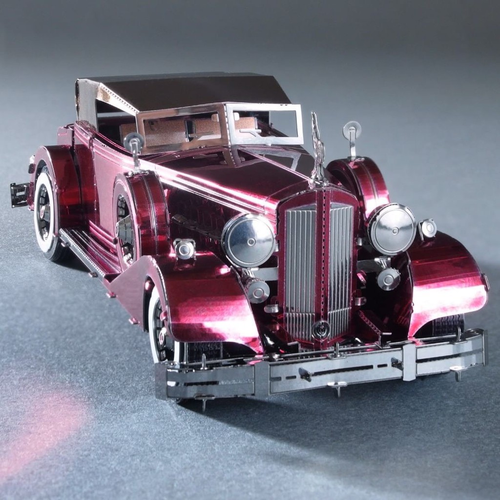Mô hình 3D kim loại siêu xe cổ Packard Twelve Convertible Victoria đời 1934, Mô hình lắp ráp 3D thép không gỉ - Chưa lắp