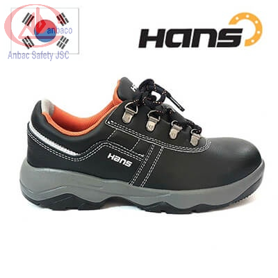 Giày da bảo hộ lao động thấp cổ 001  – HANS Hàn Quốc chống đinh, chống dập ngón, chống trơn trượt, giảm sốc
