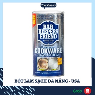 Chất Tẩy Đa Năng Bar Keepers Friend - Tẩy cặn canxi trên vách kính, vòi rửa inox, bồn rửa sứ trong nhà tắm