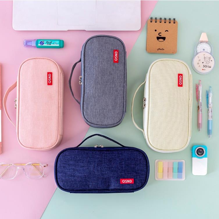Túi đựng bút vải MILASO hộp đựng bút học sinh túi vải canvas chống nước có chia ngăn cỡ lớn SP-001426