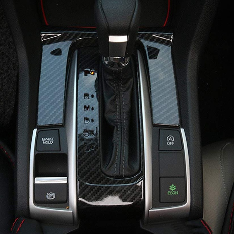 Khung Nhựa ABS Sợi Carbon Bọc Bảng Điều Khiển Cần Gạt Số Tự Động Cho Honda Civic 10Th 2016-2019 Gen
