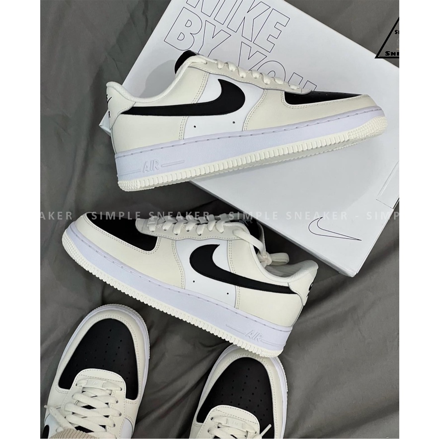 Giày Nike Air Force 1 Auth💙Hàng Chính Hãng💙Nike By You AF1 Custom White Beige  2021- Simple Sneaker