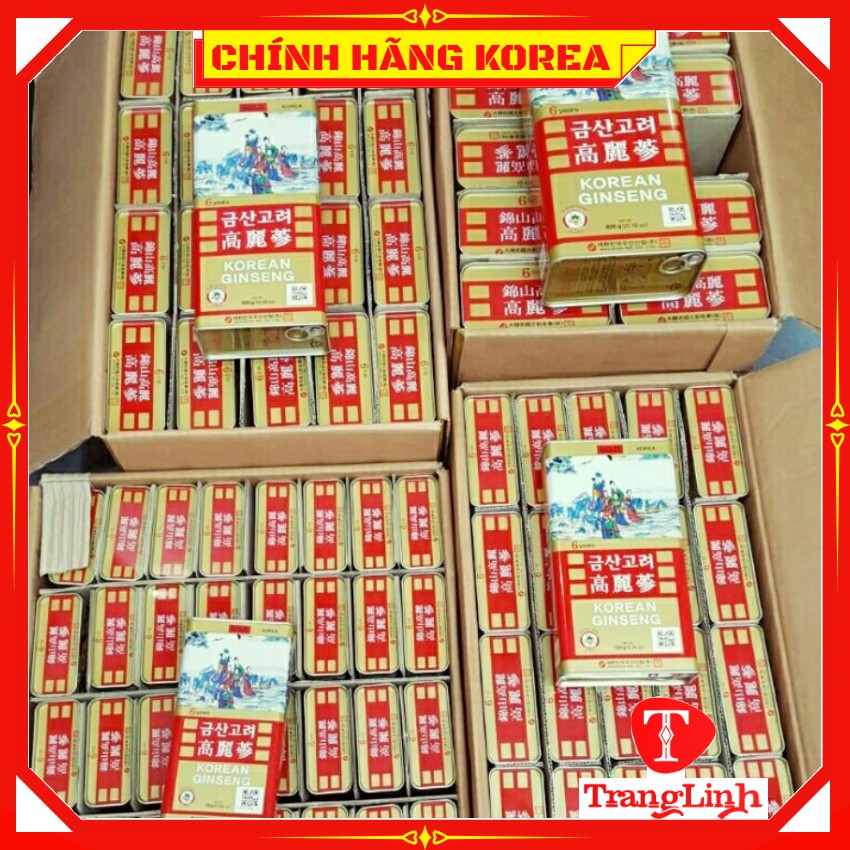 Hồng sâm củ khô hộp sắt Bio chính hãng - Nhân sâm khô hàn quốc - tranglinhkorea