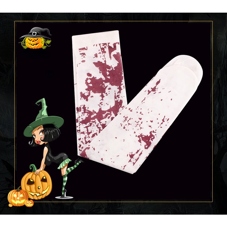 Halloween Knee Socks Girls New Skeleton Nurse Bleeding Stockings Fashion Personality Role Costume Accessories Women Socks