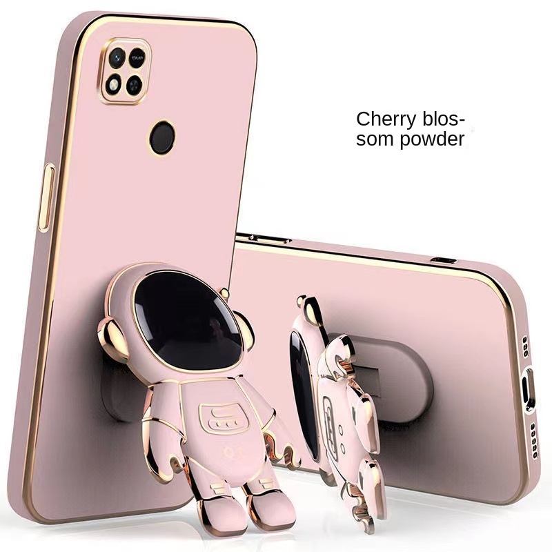 Ốp Điện Thoại TPU Dẻo Vuông + Giá Đỡ Hình Phi Hành Gia Cho Xiaomi Redmi 10C 10A 10 9C 9A 9