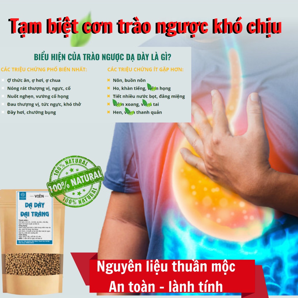 Viên hỗ trợ dạ dày đại tràng CALEN giảm đau thương vị, chống trào ngược acid
