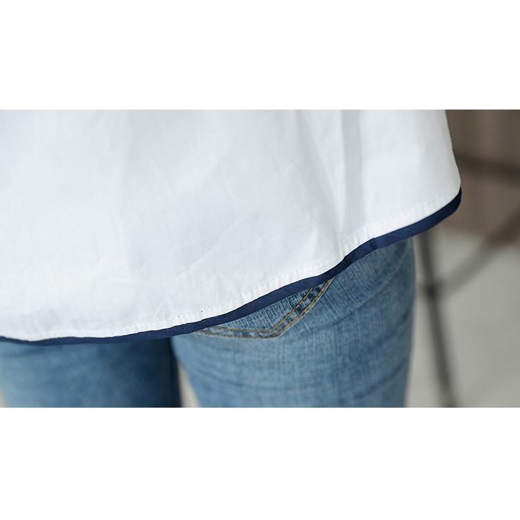 Women Embroidery Blouses Summer 3/4 Sleeve White Plus Size Doll Shirts | BigBuy360 - bigbuy360.vn