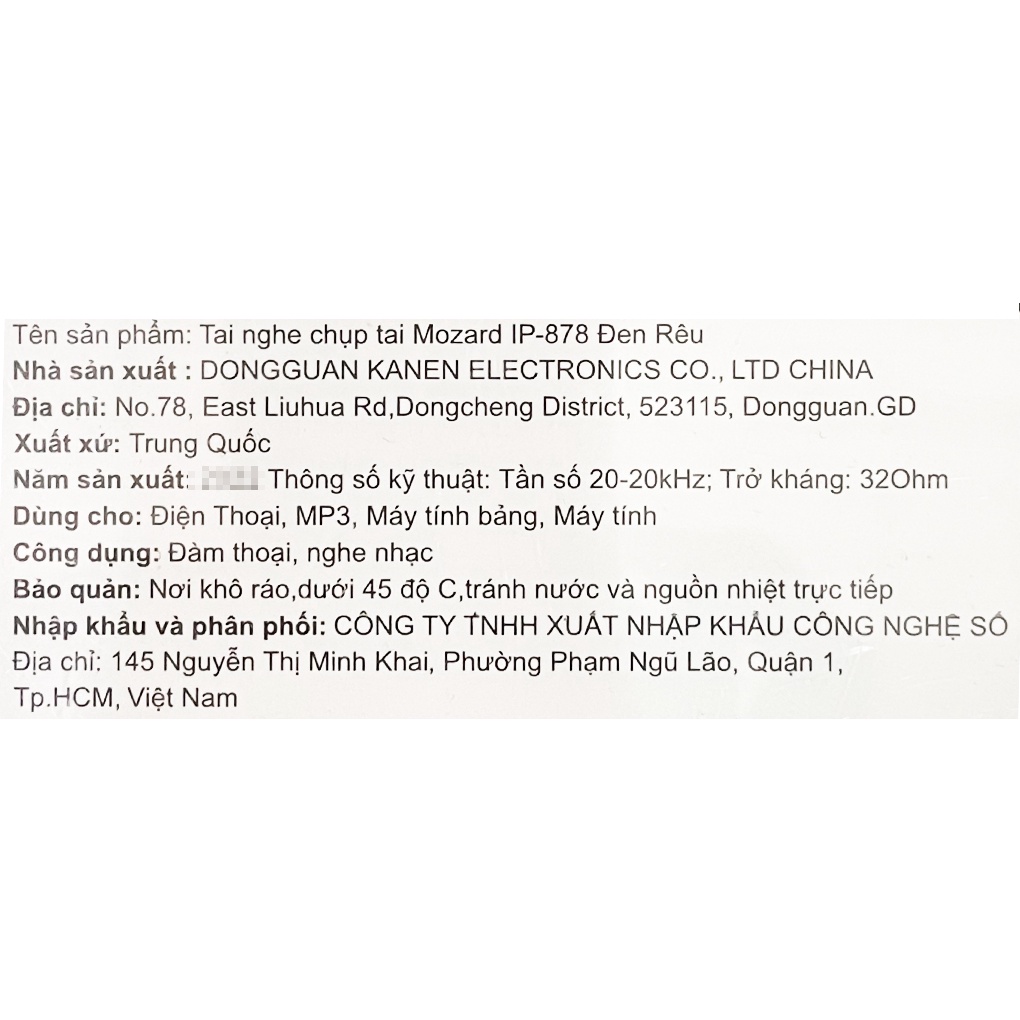 Tai nghe Chụp tai Mozard IP-878 Chính hãng, BH 12 tháng
