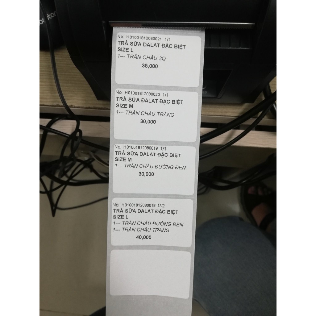 GIẤY IN TEM TỰ DÁN LY TRÀ SỮA 30m ~ 1000 tem KÍCH THƯỚC 50x30 GIẤY IN MÃ VẠCH 5x3