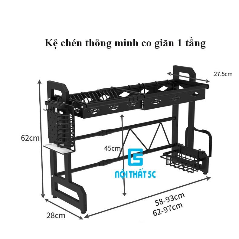 Kệ Chén, Kệ Để Bát Đũa Dao Thớt Thông Minh Co Giãn Chắc Chắn Bền Đẹp