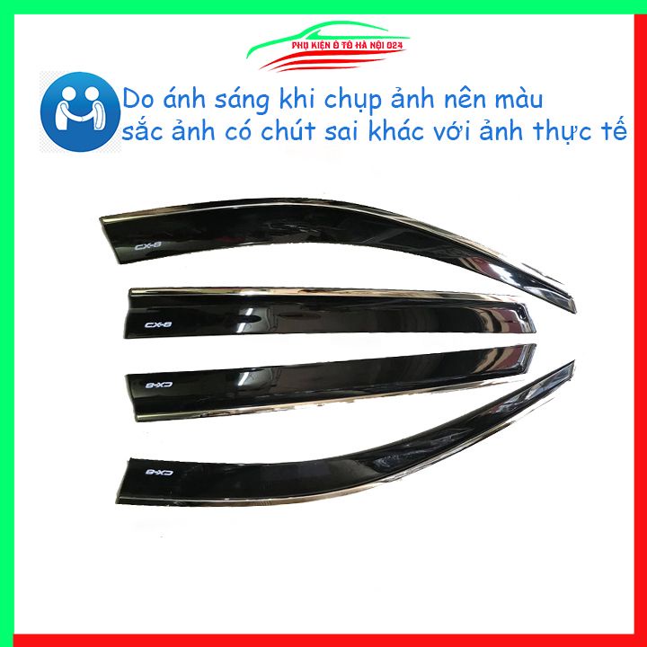 Vè che mưa ô tô CX8, CX-8 2019-2021 chỉ Inox