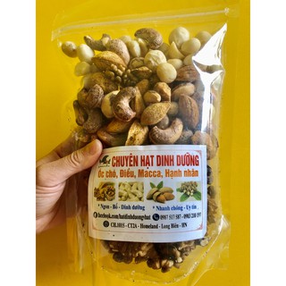 500gr Hạt Mix Dinh dưỡng: Macca đã bóc, Điều Bình Phước, Óc Chó Sìn Hồ, Hạnh Nhân rang bơ