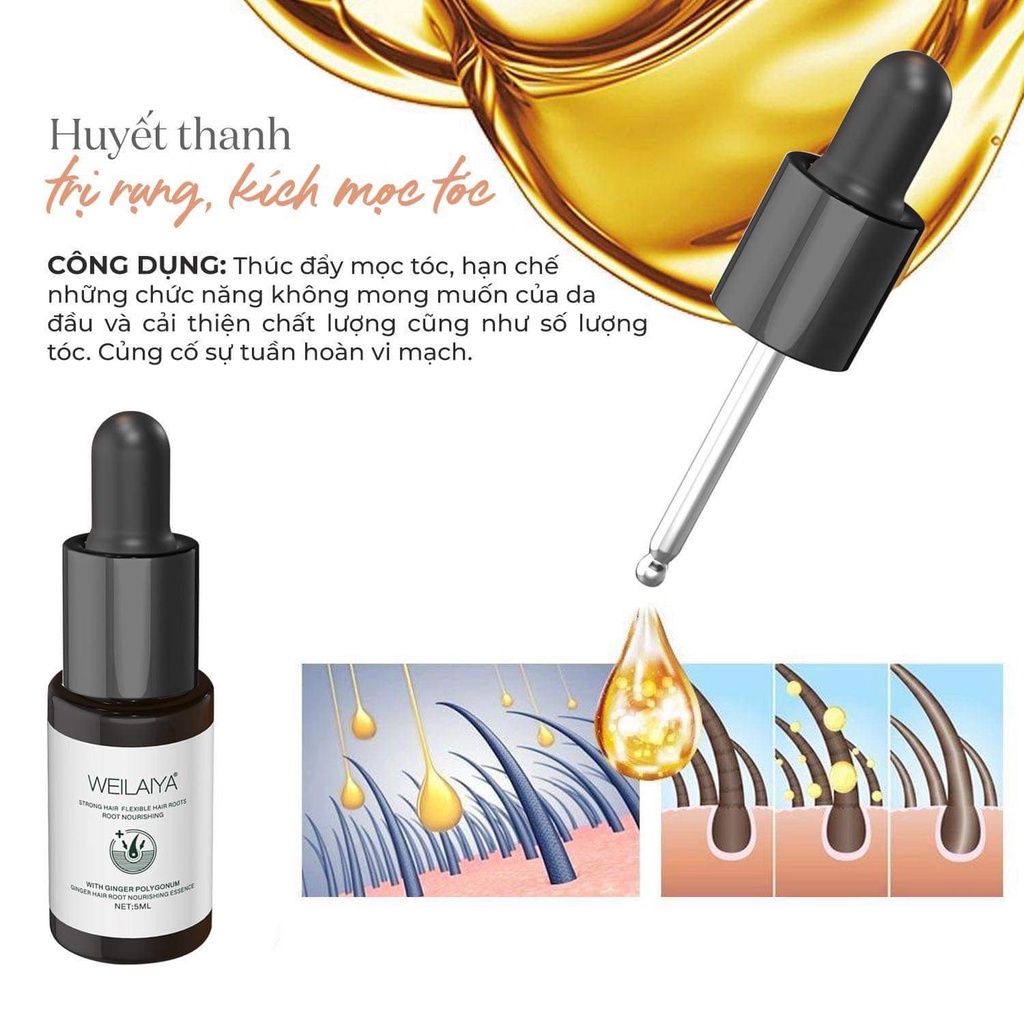 Serum huyết thanh mọc tóc Weilaiya HOKA ngăn ngừa rụng và kích thích mọc tóc nhanh chóng 8 lọ 5ml
