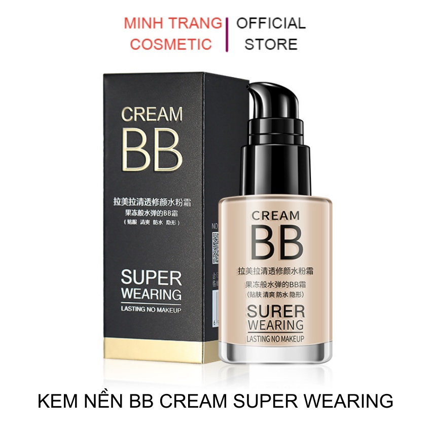 Kem nền BB Lameila Super Wearing Lasting Makeup 1001 30ml,kem dưỡng ẩm,dưỡng trắng da,che khuyết điểm,kiềm dầu,lâu trôi