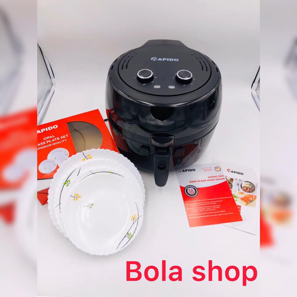 NỒI CHIÊN KHÔNG DẦU RAPIDO RAM2 6,5L CÔNG SUẤT 1800W - Mua 1 được 4