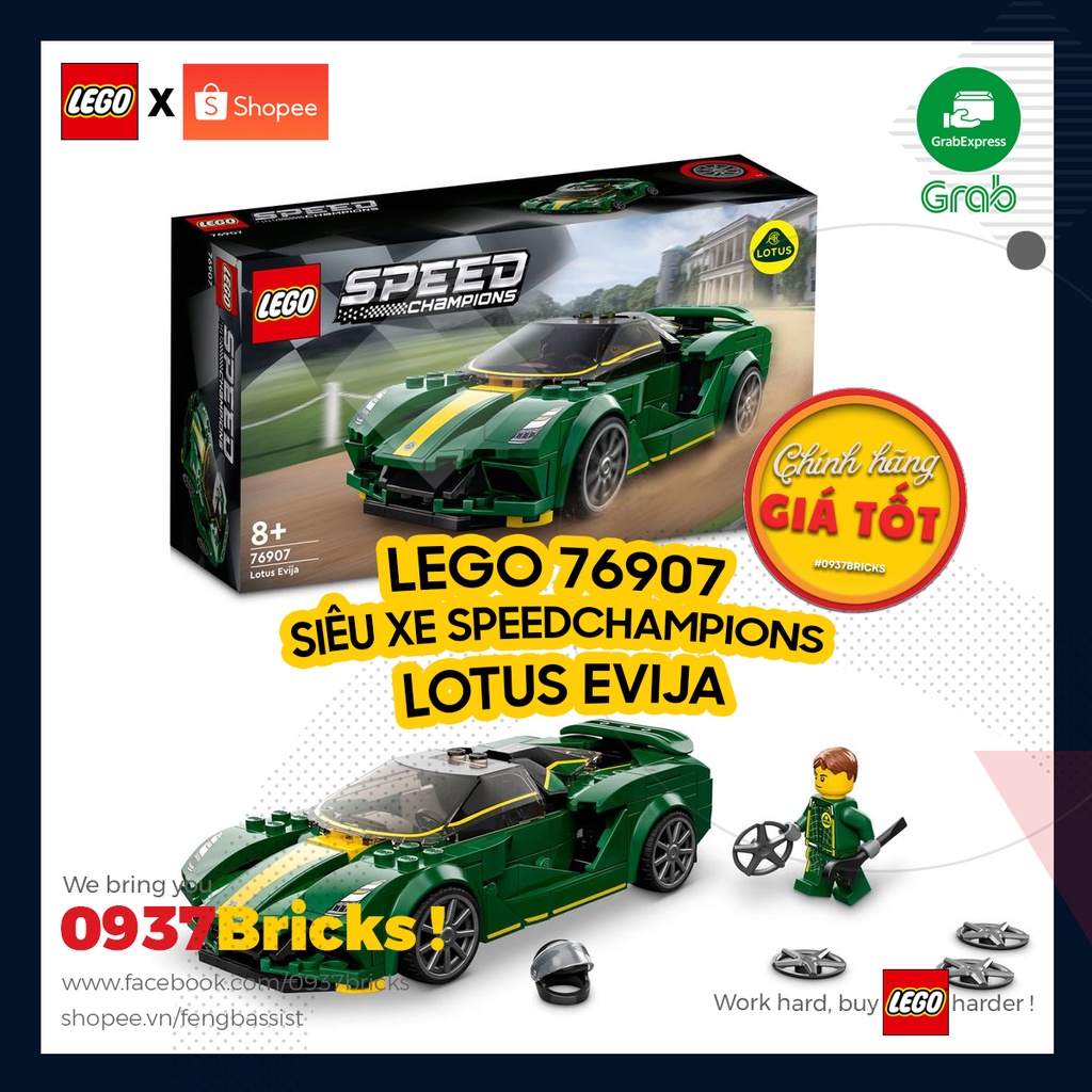 [NEW 2022] LEGO 76907 Siêu Xe Lotus Evija SPEED CHAMPIONS 0937BRICKS